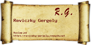 Reviczky Gergely névjegykártya